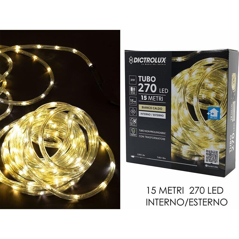 Tubo 270 Led Bianco Caldo - 15 Mt