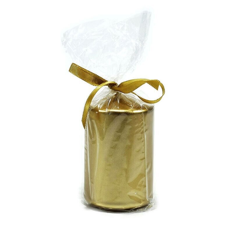 Candela Oro cilindro H 8 cm