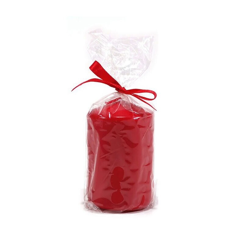 Candela Rossa cilindro H 8 cm