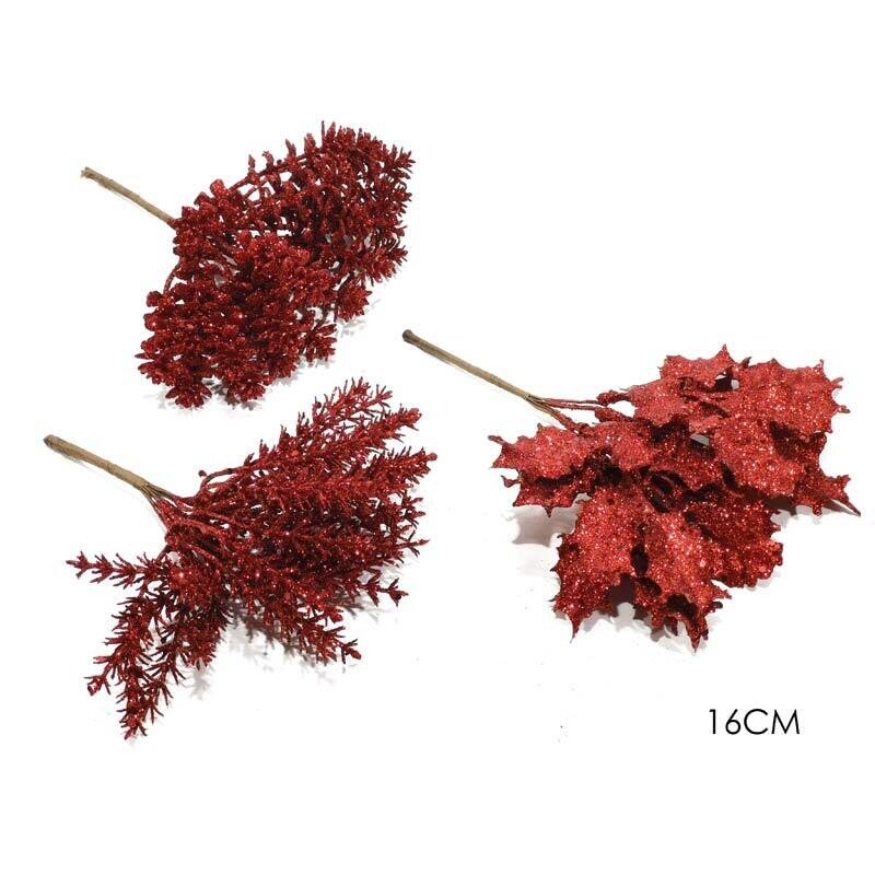 Ramo con Glitter 16 cm Rosso