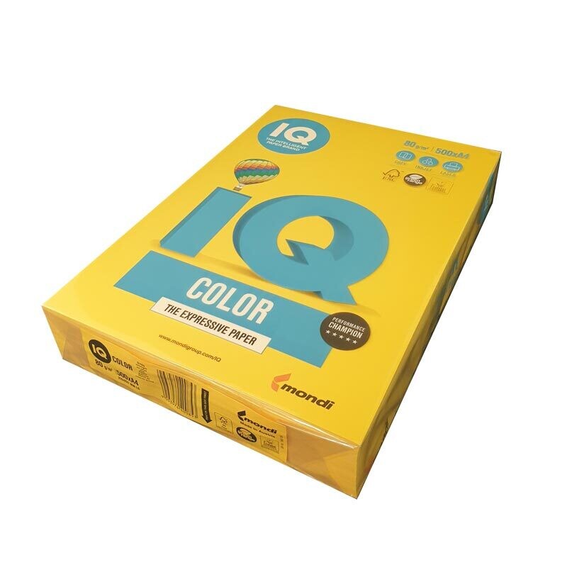 Carta A4 Colorata Mondi IQ 250 Fogli - 160 g/m² - SY40 - Giallo Sole