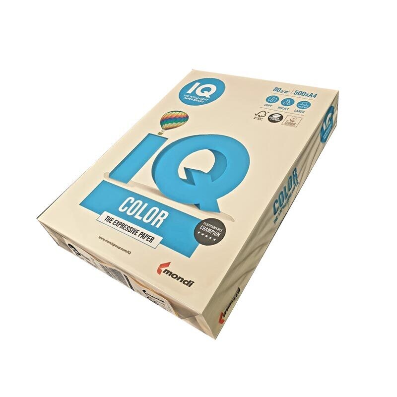 Carta A4 Colorata Mondi IQ 250 Fogli - 160 g/m² - CR20 - Crema