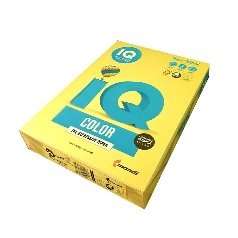 Carta A4 Colorata Mondi IQ 250 Fogli - 160 g/m² - YE23 - Giallo