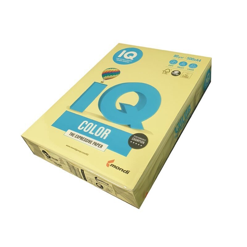 Carta A4 Colorata Mondi IQ 250 Fogli - 160 g/m² - ZG34 - Giallo Limone