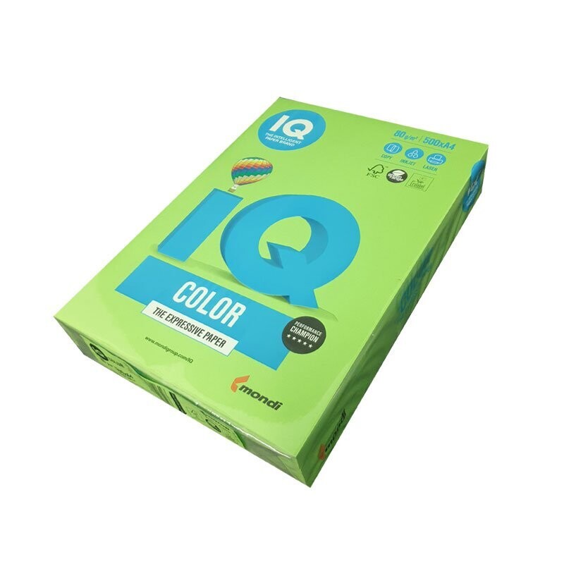 Carta A4 Colorata Mondi IQ 250 Fogli - 160 g/m² - MA42 - Verde Maggio