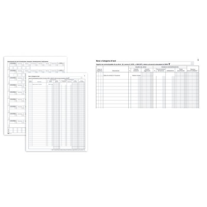 Registro Beni ammortizzabili - 45 pagine prenumerate - 31x24,5 cm
