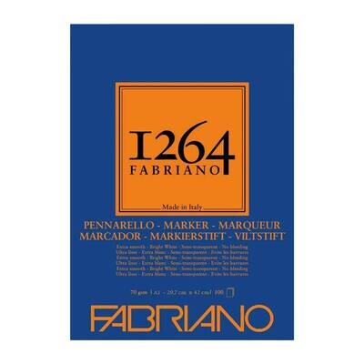Fabriano Blocco 1264 Carta Semitrasparente per Marker - 70 g/mq - 29,7 x 42 cm