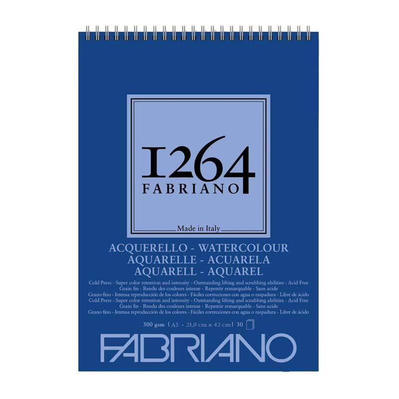 Fabriano Blocco 1264 Carta per Acquerello - 300 g/mq - 29,7 x 42 cm