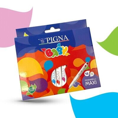Maxi Pennarelli colorati per bambini - confezione da 12