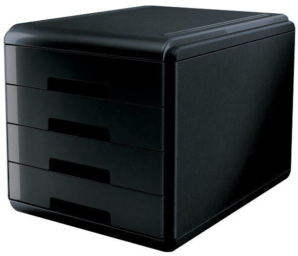 Cassettiera 4 cassetti Plastic Desk - colore nero