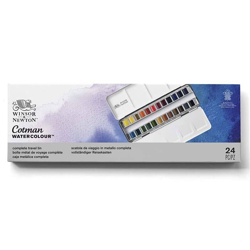 Set 24 Acquerelli Cotman "Blue Box" 1/2 Godet