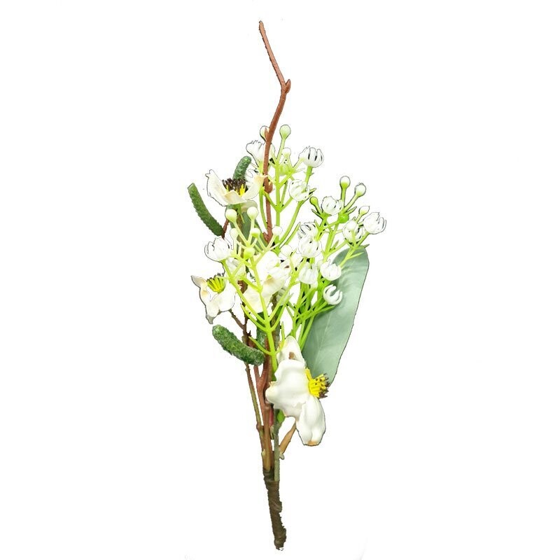 Ramo Fiorellini Bianchi - H 17 cm