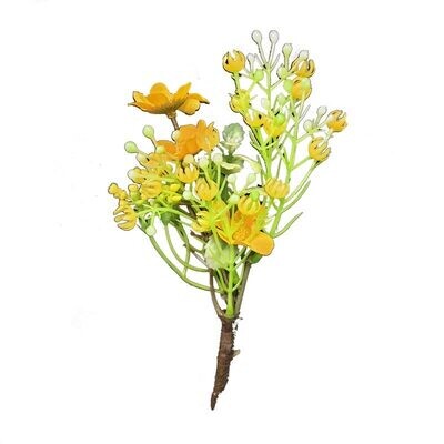 Ramo Fiorellini Gialli - H 16 cm