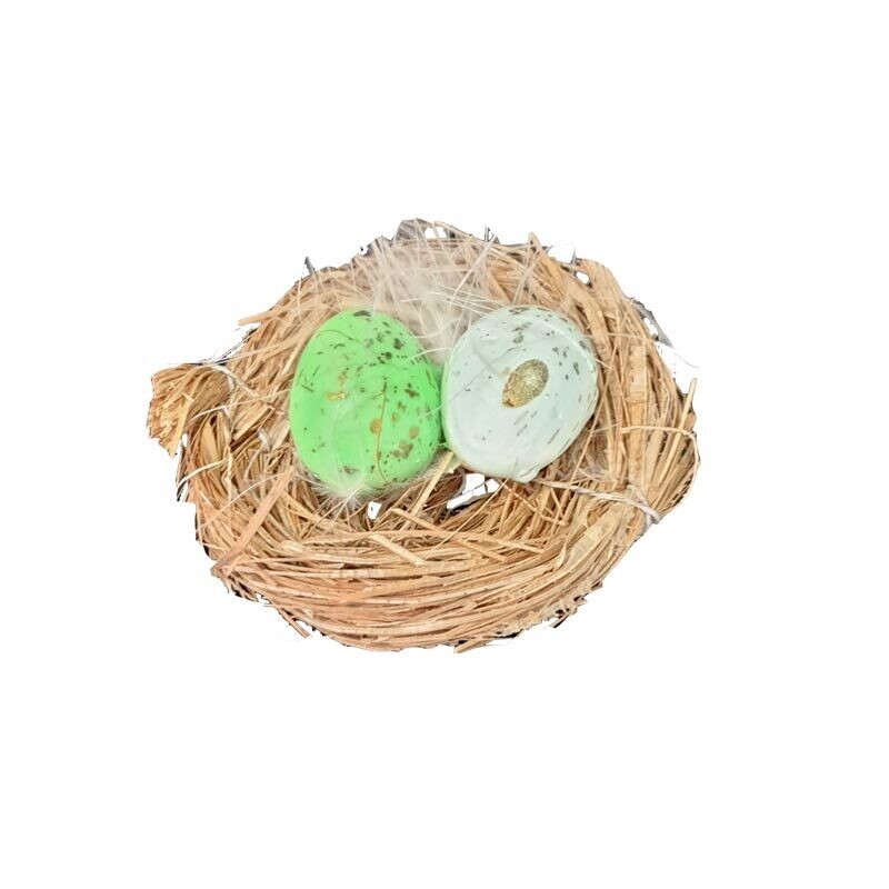 Decorazione di Pasqua  nido con 2 Uova colorate