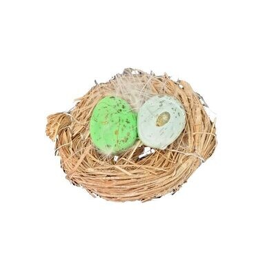 Decorazione di Pasqua nido con 2 Uova colorate