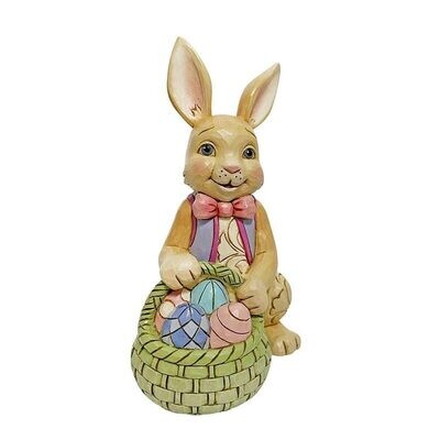 Jimshore | Statuetta Coniglio con cestino di Uova di Pasqua Jimshore | Statuetta Coniglio con cestino di Uova di Pasqua