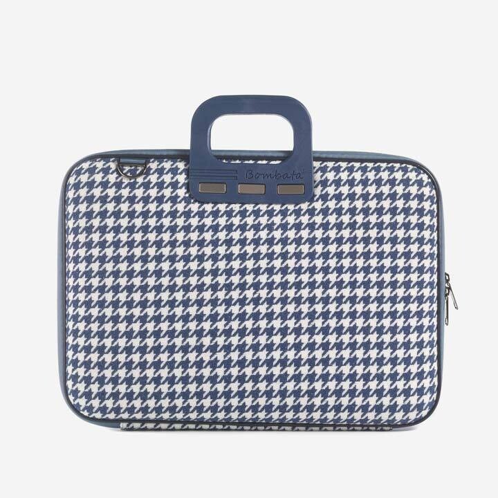 Bombata Borsa Pied de Poule blu - 15,6" /16"