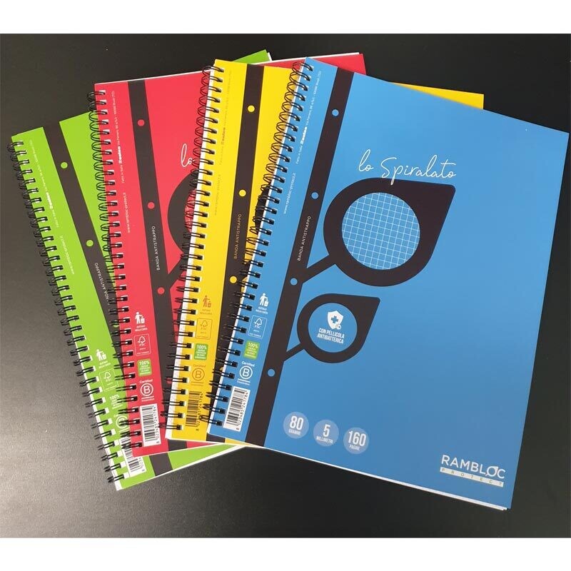 MaxiQuaderno Spirale 1R con banda rinforzata - Rambloc