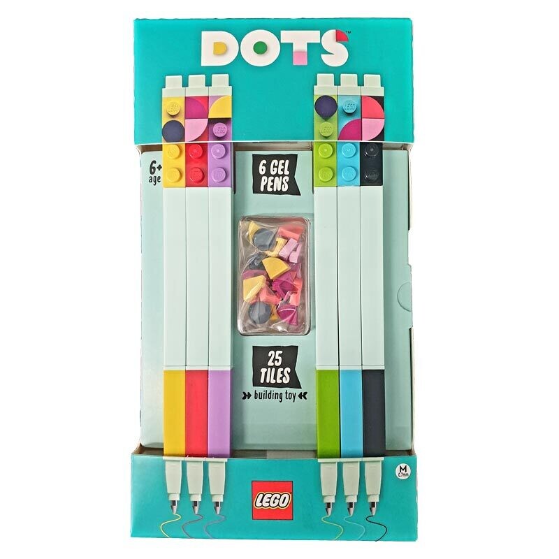 Lego  Set 6 Penne Gel Multicolor + Charme