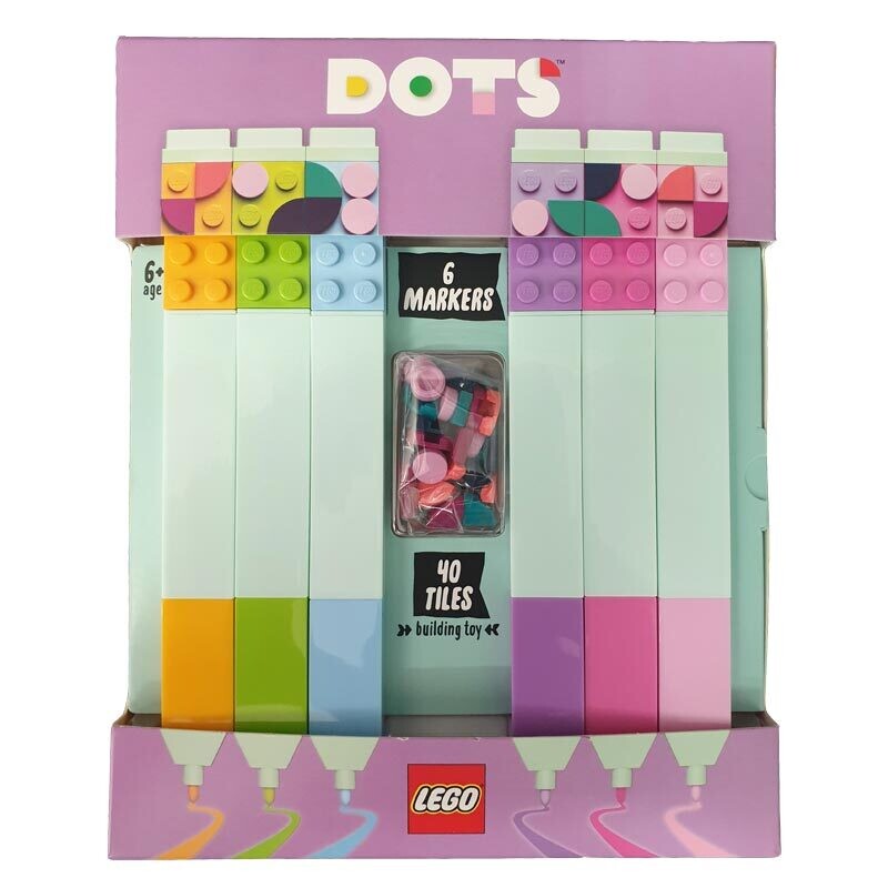 Lego | Confezione 6 Pennarelli Pastel Dots + Charme