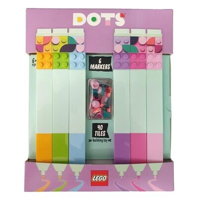 Lego | Confezione 6 Pennarelli Pastel Dots + Charme