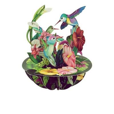 Biglietto Auguri - Uccelli Colibrì - Pirouettes Santoro