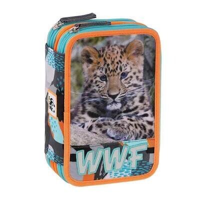 WWF Astuccio 3 Zip Completo - Leopardo