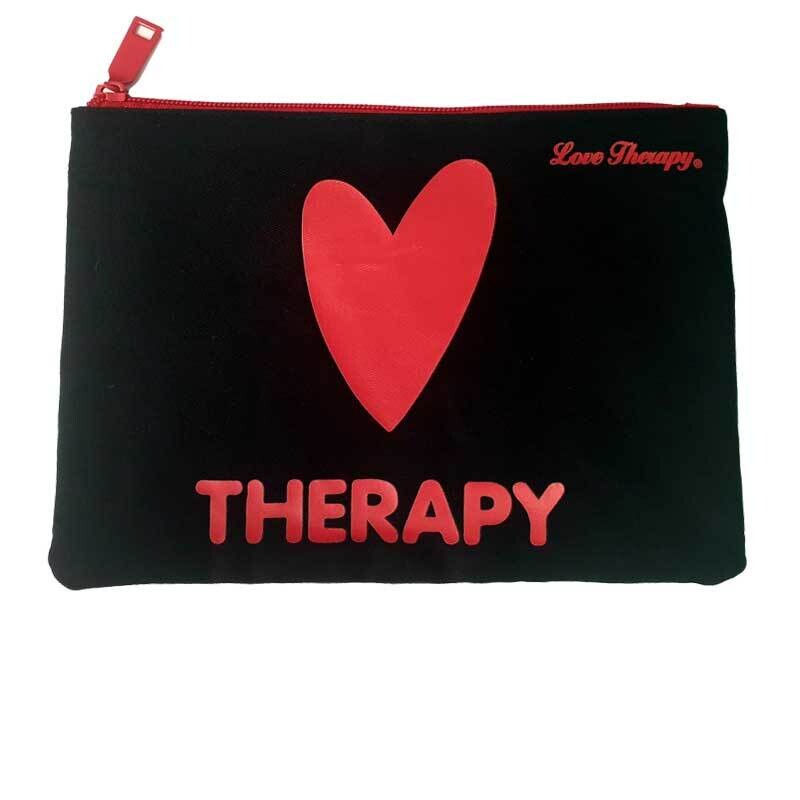Pochette Piatta in Tessuto Love Therapy - Nero