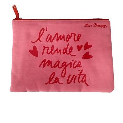 Pochette Piatta in Tessuto Love Therapy - rosa