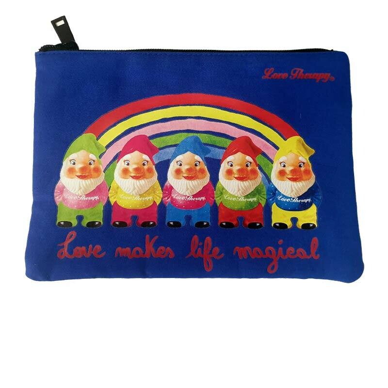 Pochette Piatta in Tessuto Love Therapy - Blu