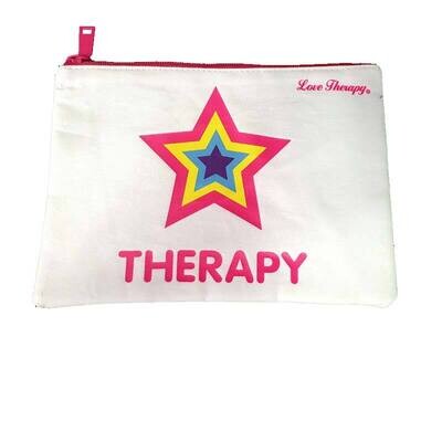 Pochette Piatta in Tessuto Love Therapy - Bianco