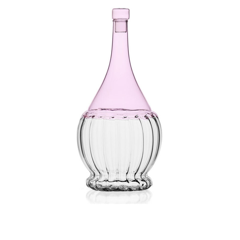 Ichendorf Bottiglia Fiasco Rosa  "Garden Pic Nic" - H 28,5 cm