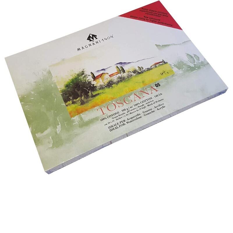 Magnani 1404 Blocco Toscana per Acquerello - 300 g/mq - 23 x 31 - 20 Fogli