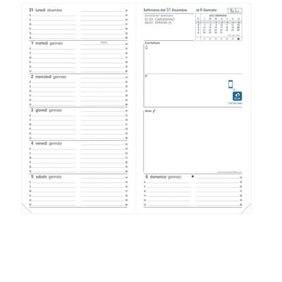Agenda QUO VADIS 2026 - Ital B - Settimanale - 8,8x17cm - Impala Blu Agenda QUO VADIS 2026 - Ital B - Settimanale - 8,8x17cm - Impala Blu