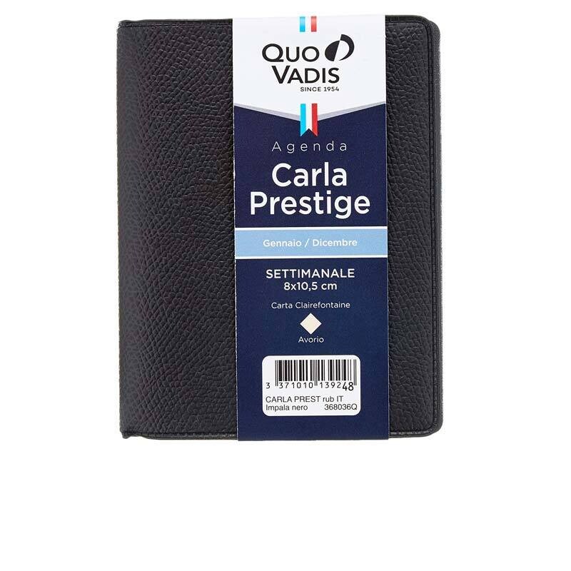 QUO VADIS Agenda - Carla Prestige - Settimanale - 8x10,5cm - Nero - Anno 2023