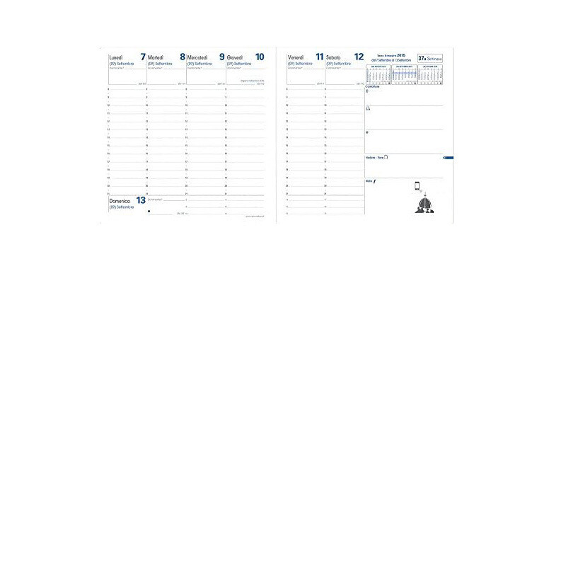 QUO VADIS Ricarica Agenda 2026 - Esecutivo - Settimanale - 16x16cm