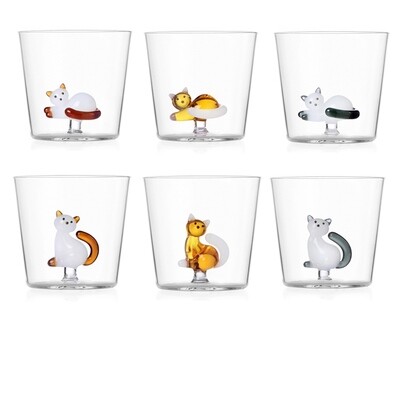 Ichendorf Set 6 Bicchieri Tumbler Tabby Cat  - 35 cl