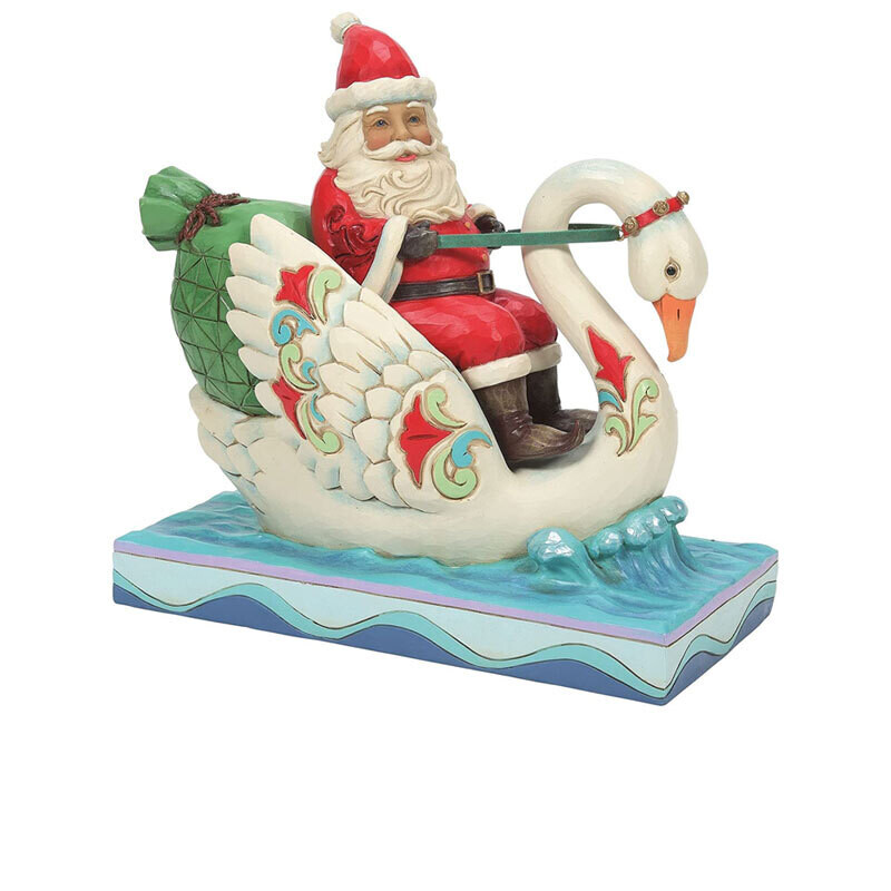 Jimshore Babbo Natale su Cigno Bianco