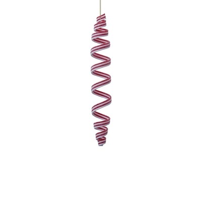 Decorazione Pendaglio Spirale Bianco/Rossa H 31 cm