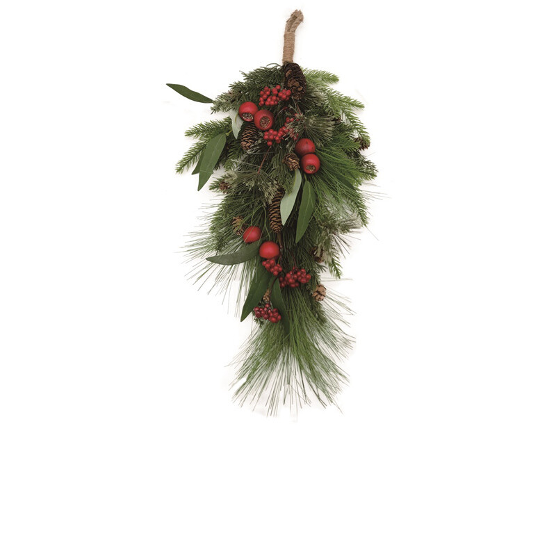 Hogewoning Appendiporta con Pigne e Mele  - H 55 cm