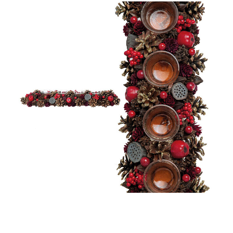 Hogewoning Centrotavola con 4 Porta Tealight  -  54 cm