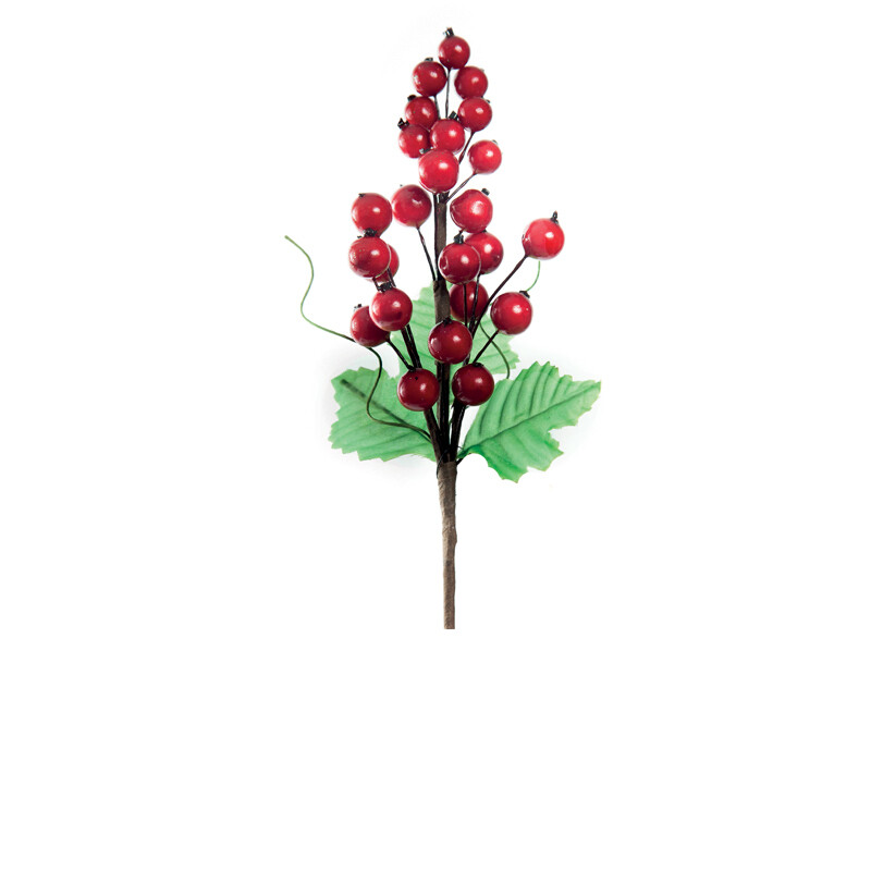 Hogewoning Ramo Bacche Rosse  - H 22 cm