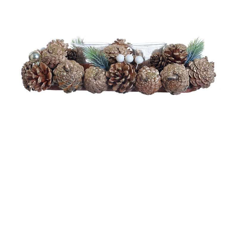 Hogewoning Centrotavola White Berry 2 Porta Tealight  -  30 cm