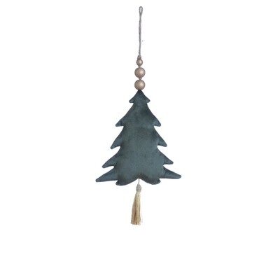Hogewoning Pendaglio Albero Velvet Verde - H 22 cm