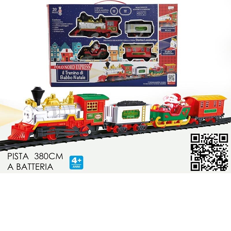 Trenino di Babbo Natale con Pista 380 cm
