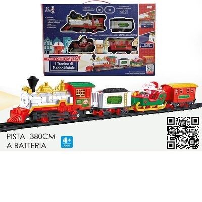 Trenino di Babbo Natale con Pista 380 cm