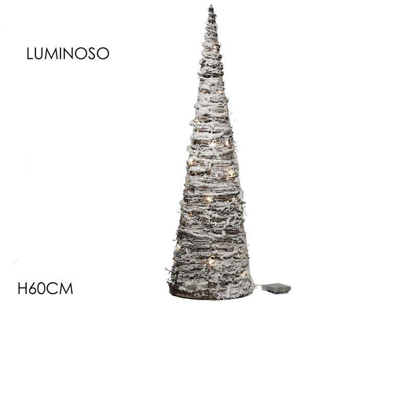 Cono Albero con Innevato con Luci - 60 cm