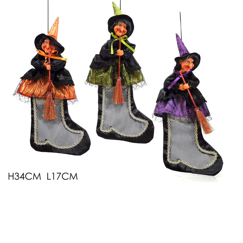Calza Befana con Scopa 34 cm - 3 Soggetti
