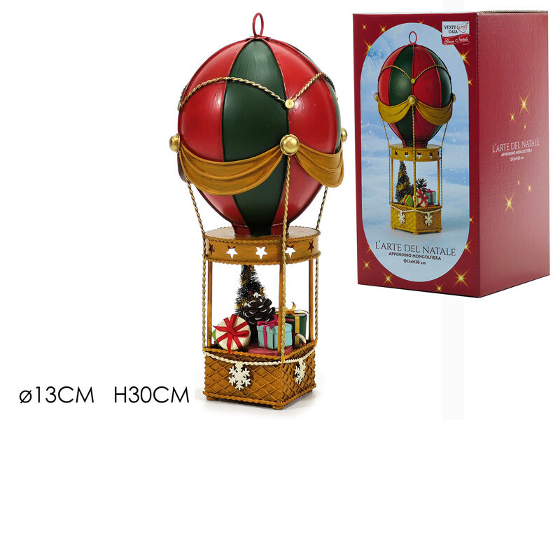 Appendino Mongolfiera con Decorazioni H 30 cm