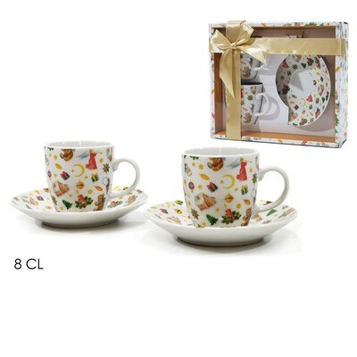 Set 2 Tazzine Caffè 8cl Con Piattino